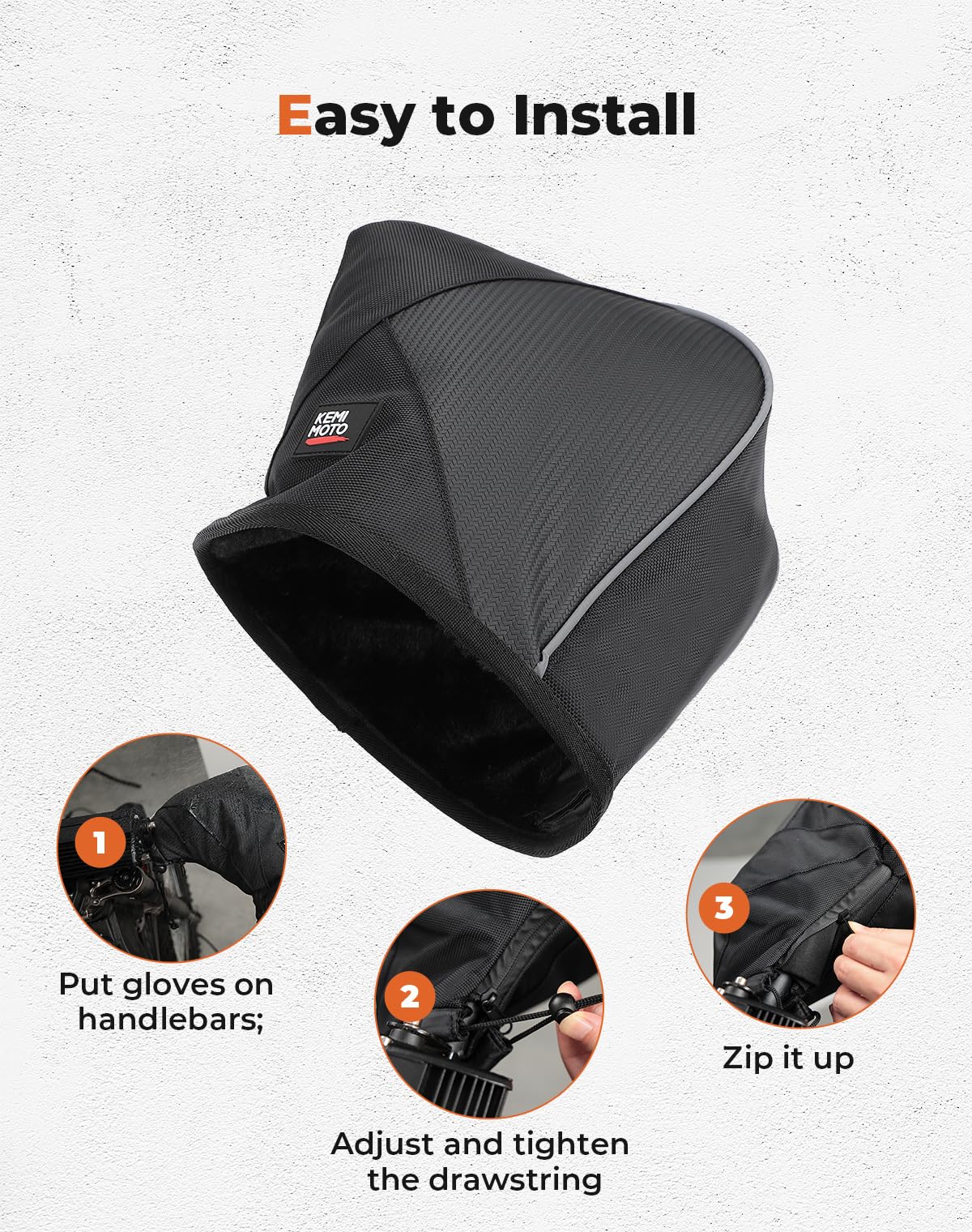 Foto 5 pulgar | Guantes De Manillar Para Moto De Nieve Kemimoto Universal Atv Muffs Negros - Venta Internacional.