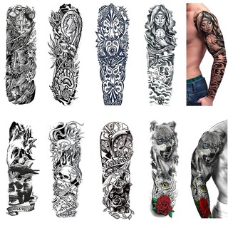 Foto 2 | Pegatinas Temporales Para Tatuajes Huoguo 8 Hojas Para Brazo Completo - Venta Internacional.