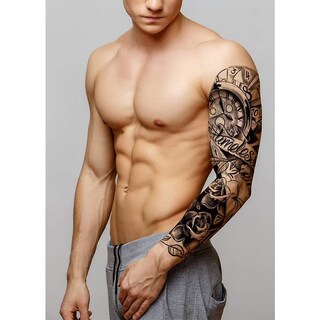 Foto 3 | Pegatinas Temporales Para Tatuajes Huoguo 8 Hojas Para Brazo Completo - Venta Internacional.