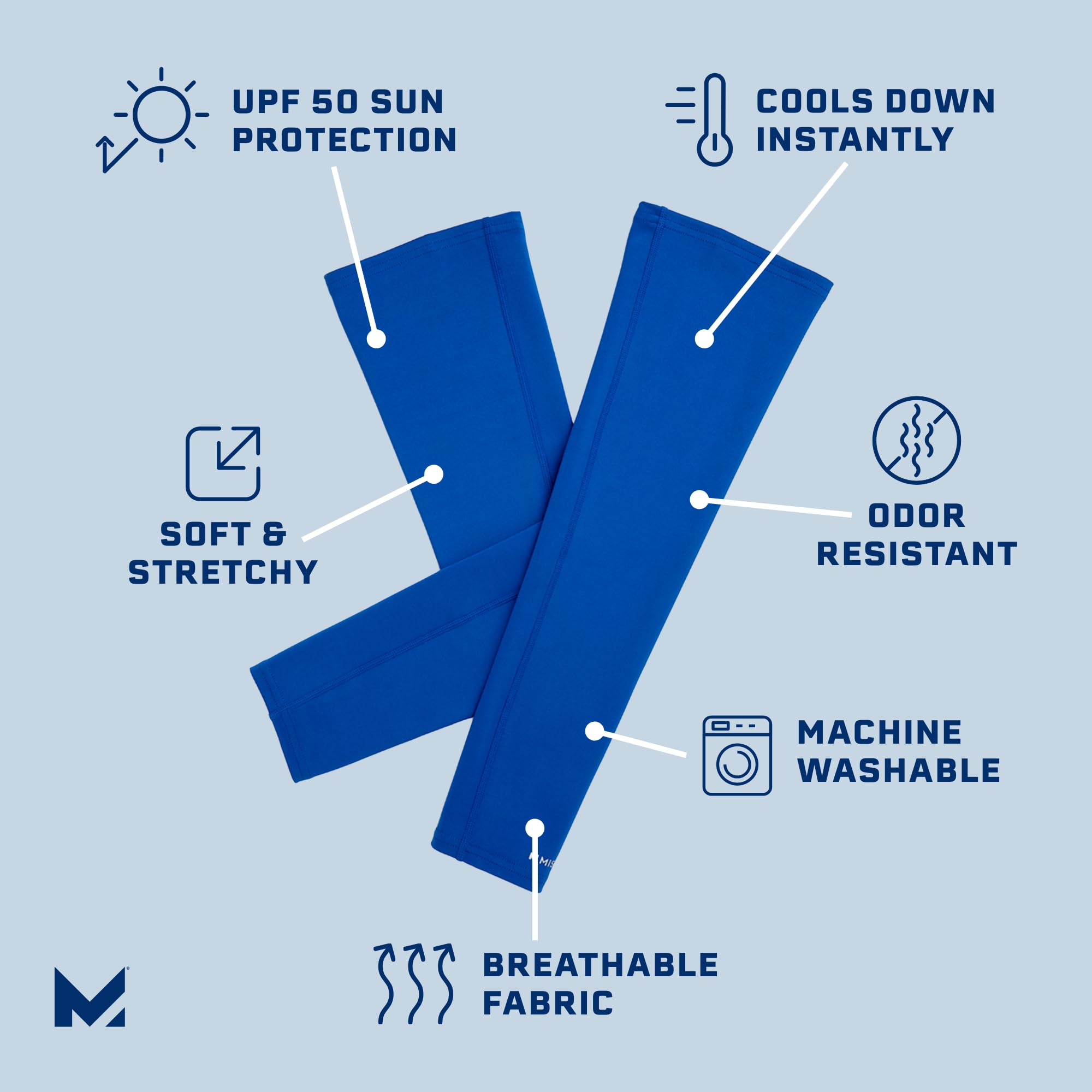 Foto 2 | Manguitos Solares Refrescantes Mission Lightweight Stretch Upf 50 Azules - Venta Internacional.