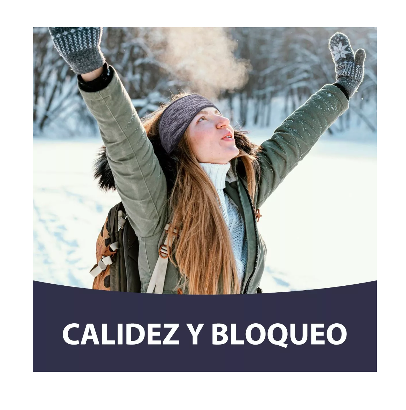 Foto 4 | Orejeras Térmicas Bandas Deportivas para Mujer 2 pzas Gris y Azul