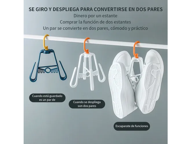 Foto 4 | Set Xtellar 5 Ganchos Exhibidor Para Sandalias Y Pantuflas