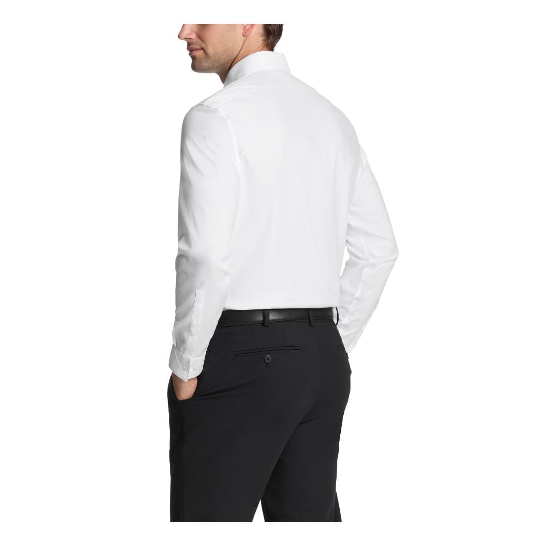 Foto 3 pulgar | Camisa De Vestir Calvin Klein, No Elástica, Ajustada Al Hierro, Blanca - Venta Internacional.