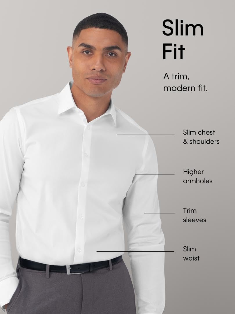 Foto 5 pulgar | Camisa De Vestir Calvin Klein, No Elástica, Ajustada Al Hierro, Blanca - Venta Internacional.
