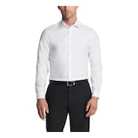 Camisa De Vestir Calvin Klein, No Elástica, Ajustada Al Hierro, Blanca - Venta Internacional.