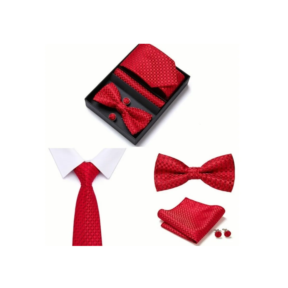 Foto 3 | Juego De Gemelos Y Corbata Para Hombre Roja