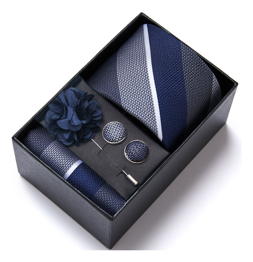 Kit de Corbata Wünd Azul con Accesorios para Hombre