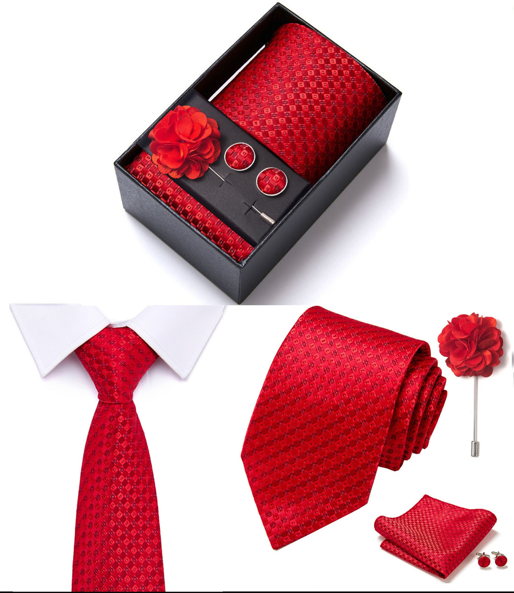 Foto 3 pulgar | Kit de Corbata Wünd Roja con Accesorios para Hombre