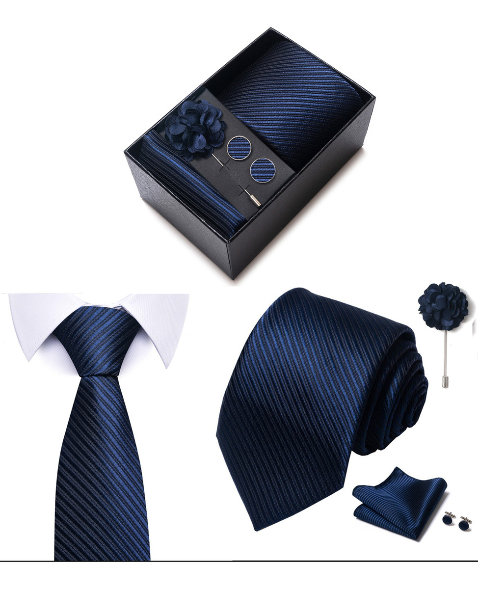 Foto 3 pulgar | Kit de Corbata Wünd Azul con Accesorios para Hombre