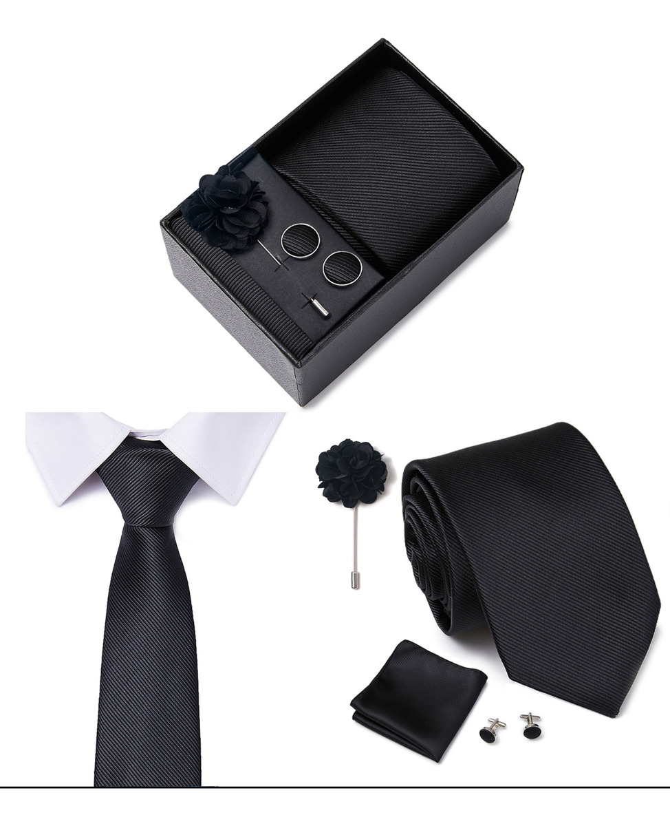 Foto 3 pulgar | Kit de Corbata Wünd Negra con Accesorios para Hombre