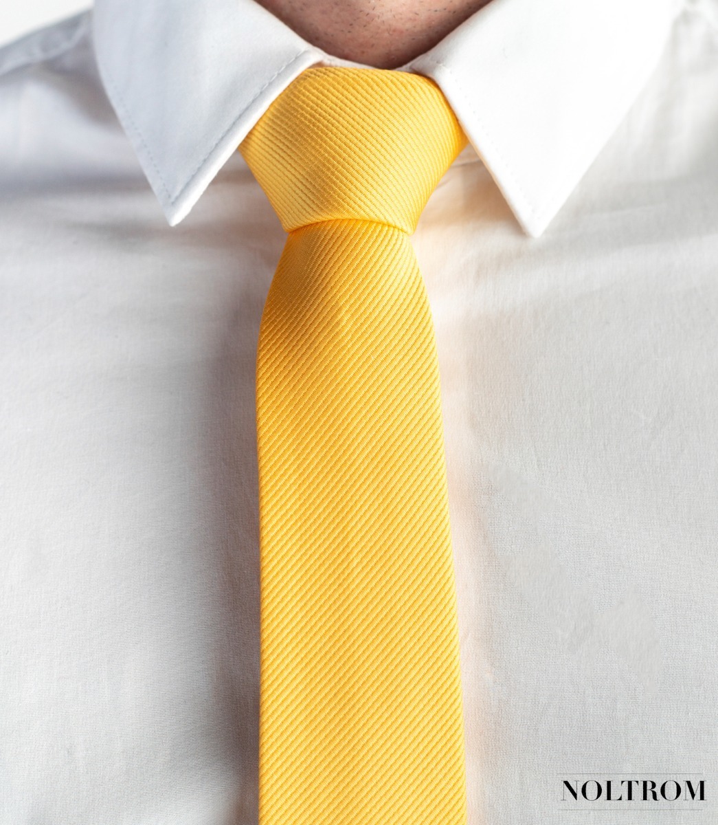 Foto 2 | Corbata Super Slim corte Delgado Formal Amarillo para Caballero