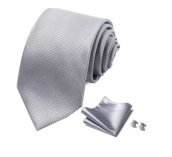 Foto 4 pulgar | Set de Corbata Formal de 8 Cm con Estuche De Regalo Gris