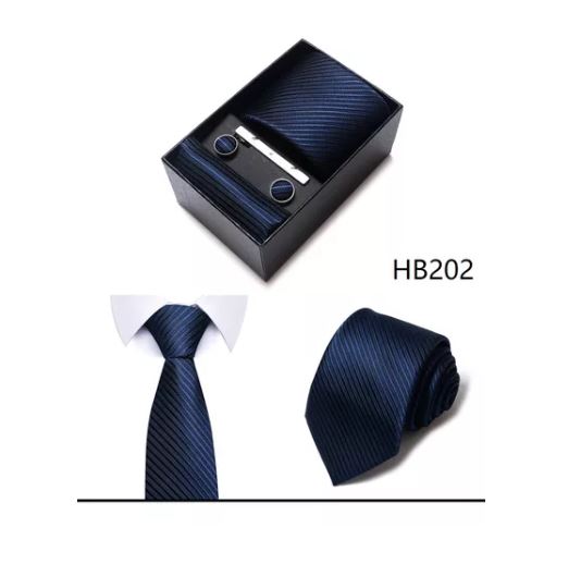 Foto 4 pulgar | Set de Corbata De 8 Cm Con Estuche De Regalo Azul Oscuro