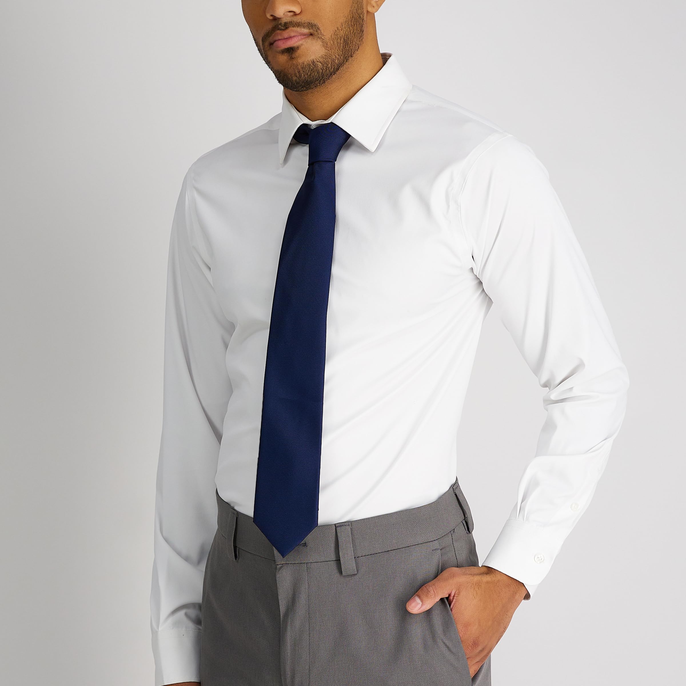 Foto 4 | Corbata Calvin Klein Silver Spun Solid - Venta Internacional