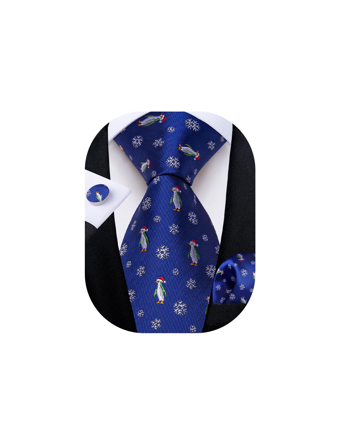 Conjunto De Corbatas Dibangu Royal Blue Jacquard Silk Christmas Para Hombre - Venta Internacional.