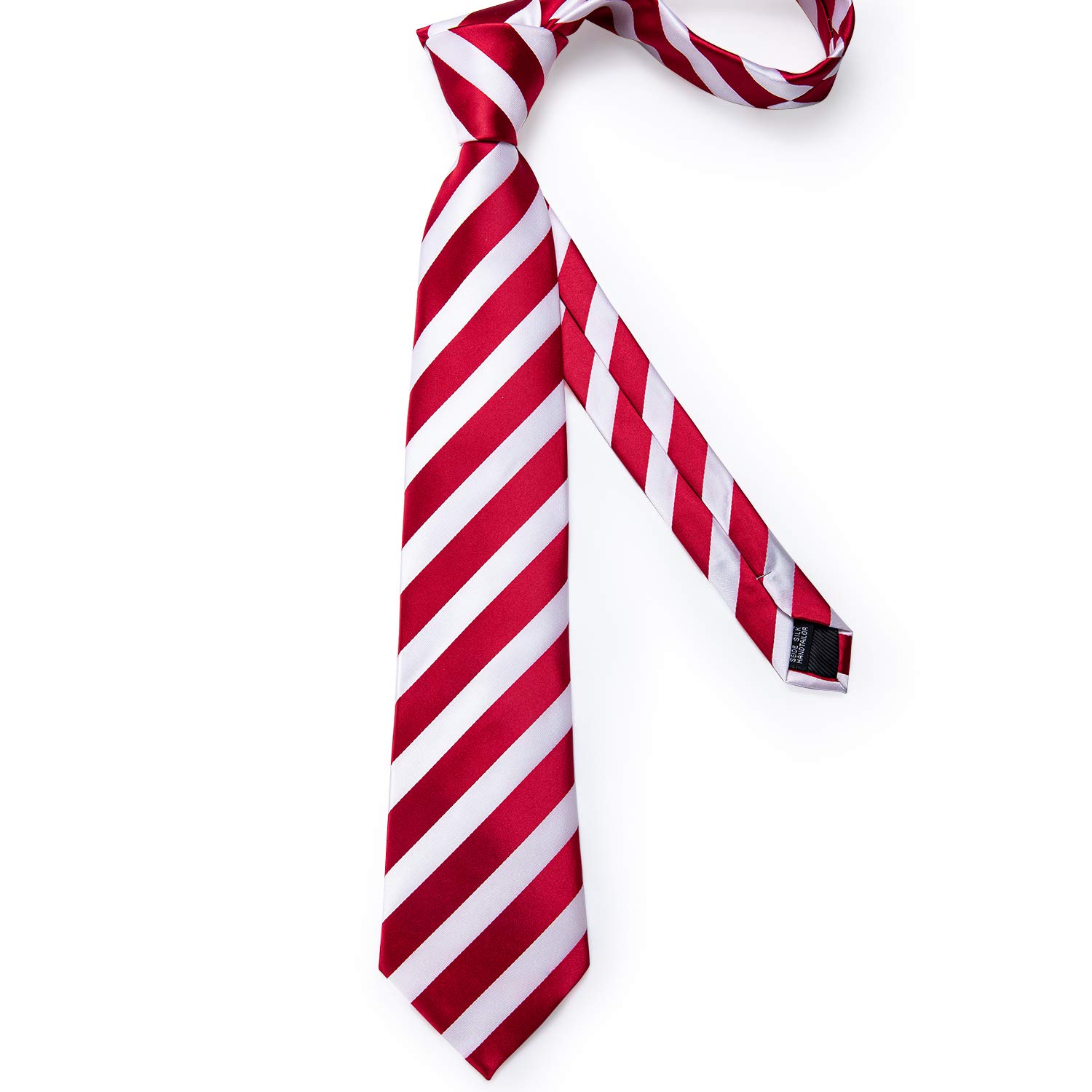 Foto 5 pulgar | Conjunto De Corbata Dibangu Tejido En Seda Roja Y Blanca En Jacquard Para Mí - Venta Internacional.