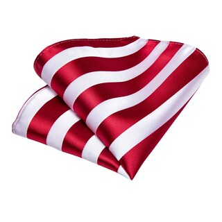 Foto 5 | Conjunto De Corbata Dibangu Tejido En Seda Roja Y Blanca En Jacquard Para Mí - Venta Internacional.