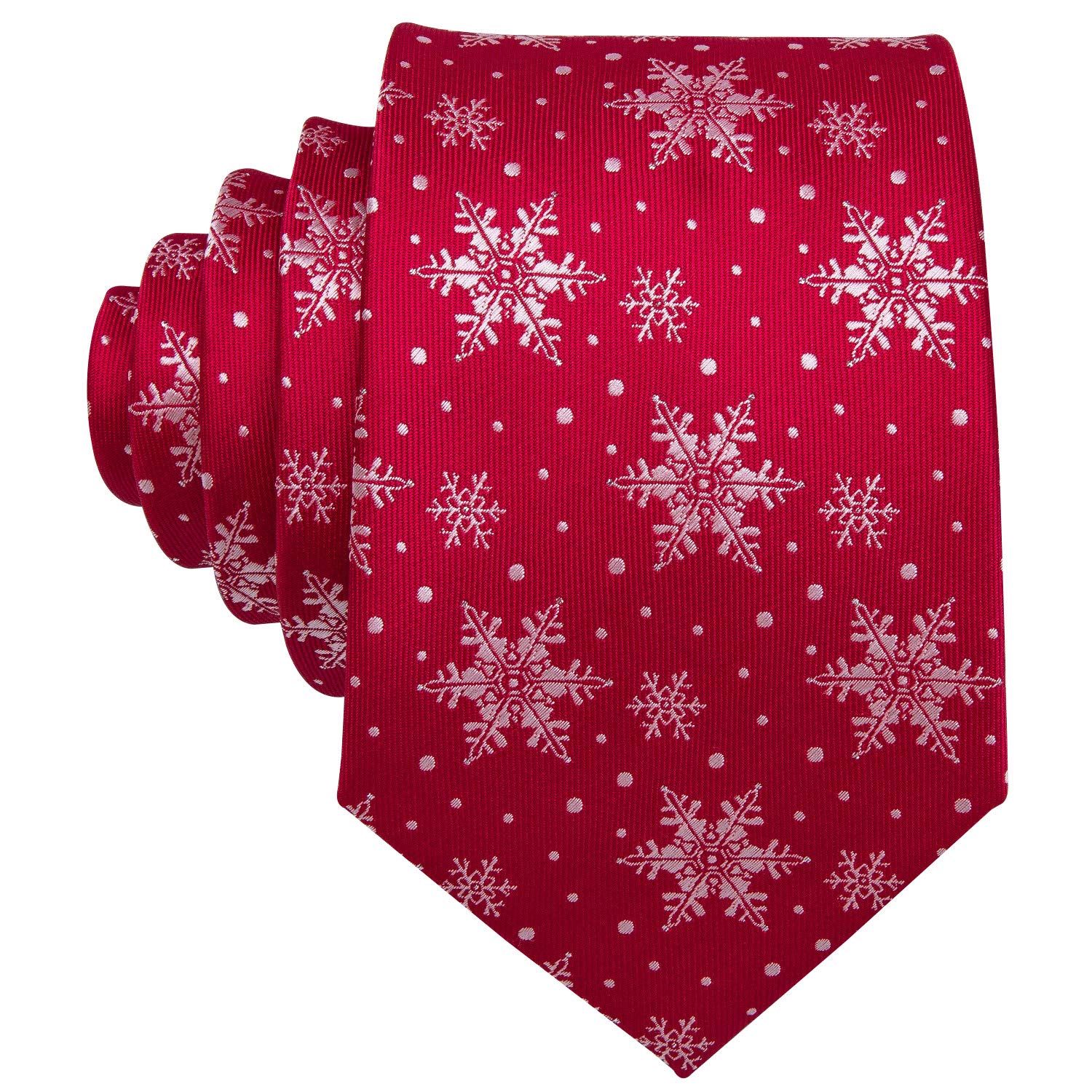 Foto 6 pulgar | Set De Corbata Barry.wang, Tejido En Seda Navideña, Para Hombre, Color Rojo Nieve - Venta Internacional.