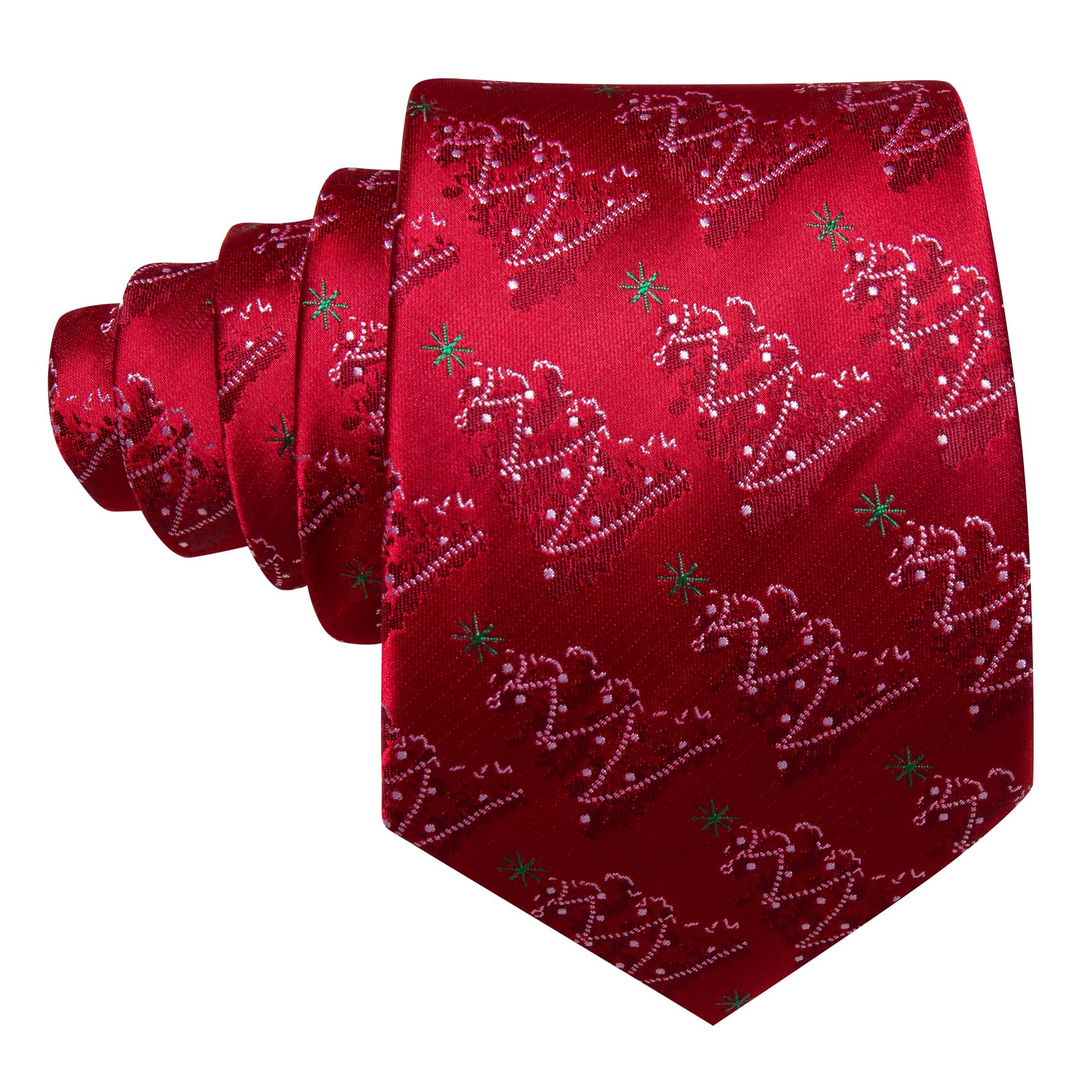 Foto 6 pulgar | Corbata Barry.wang De Seda Con Árboles De Navidad Color Burdeos Para Hombre - Venta Internacional.