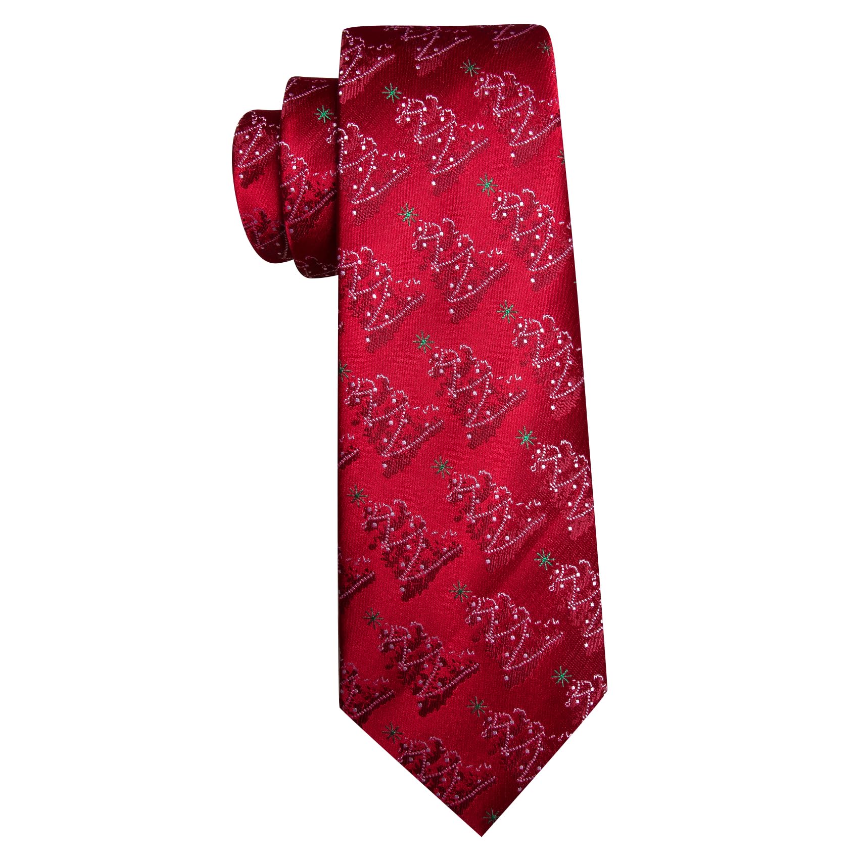 Foto 7 pulgar | Corbata Barry.wang De Seda Con Árboles De Navidad Color Burdeos Para Hombre - Venta Internacional.