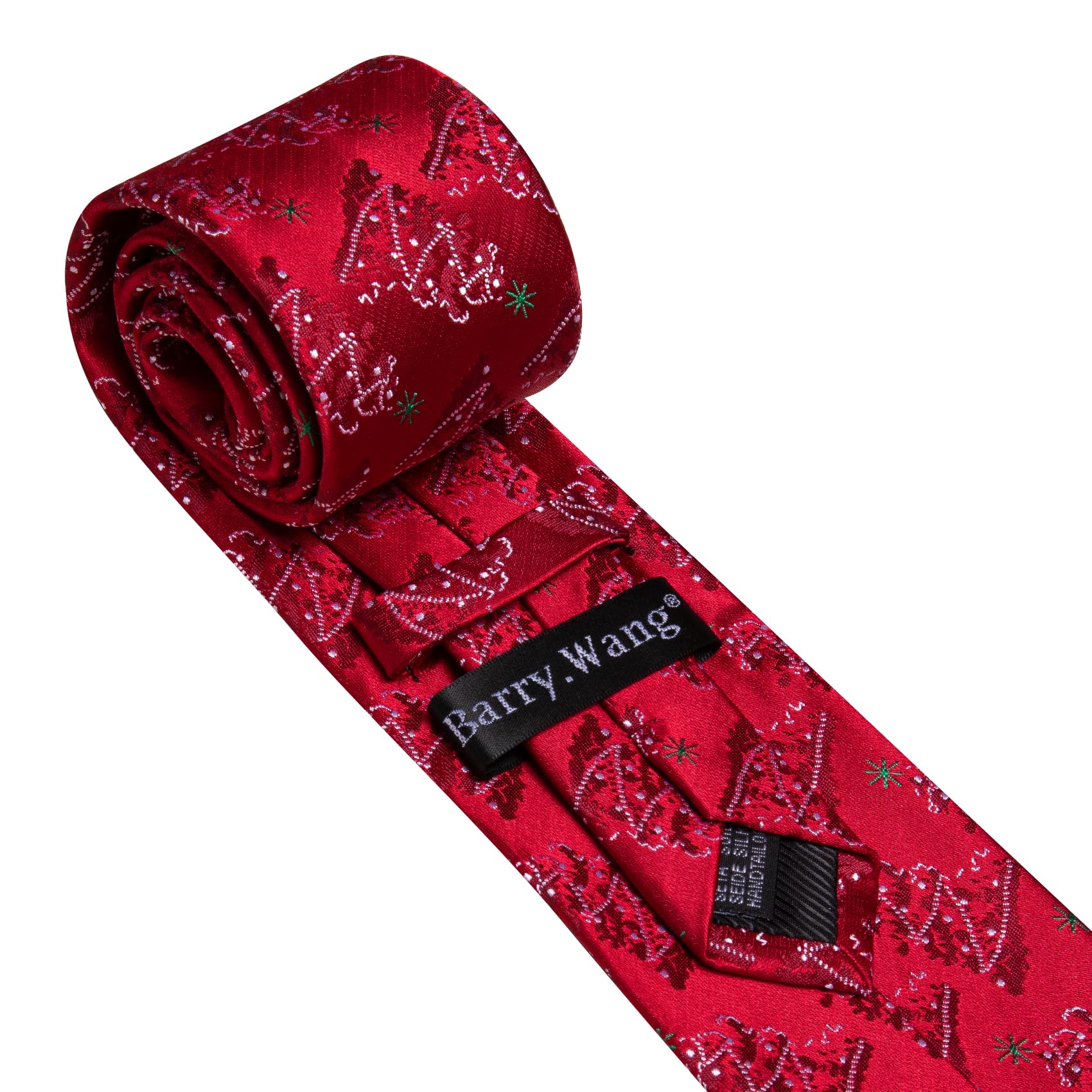 Foto 8 pulgar | Corbata Barry.wang De Seda Con Árboles De Navidad Color Burdeos Para Hombre - Venta Internacional.