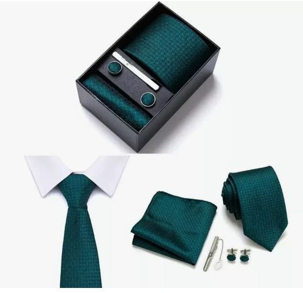 Foto 1 | Juego de Corbata Clips de Corbata de Moño Gemelos Verde