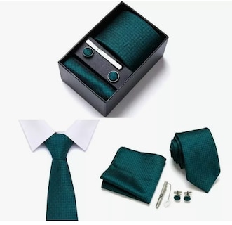 Foto 1 | Juego de Corbata Clips de Corbata de Moño Gemelos Verde