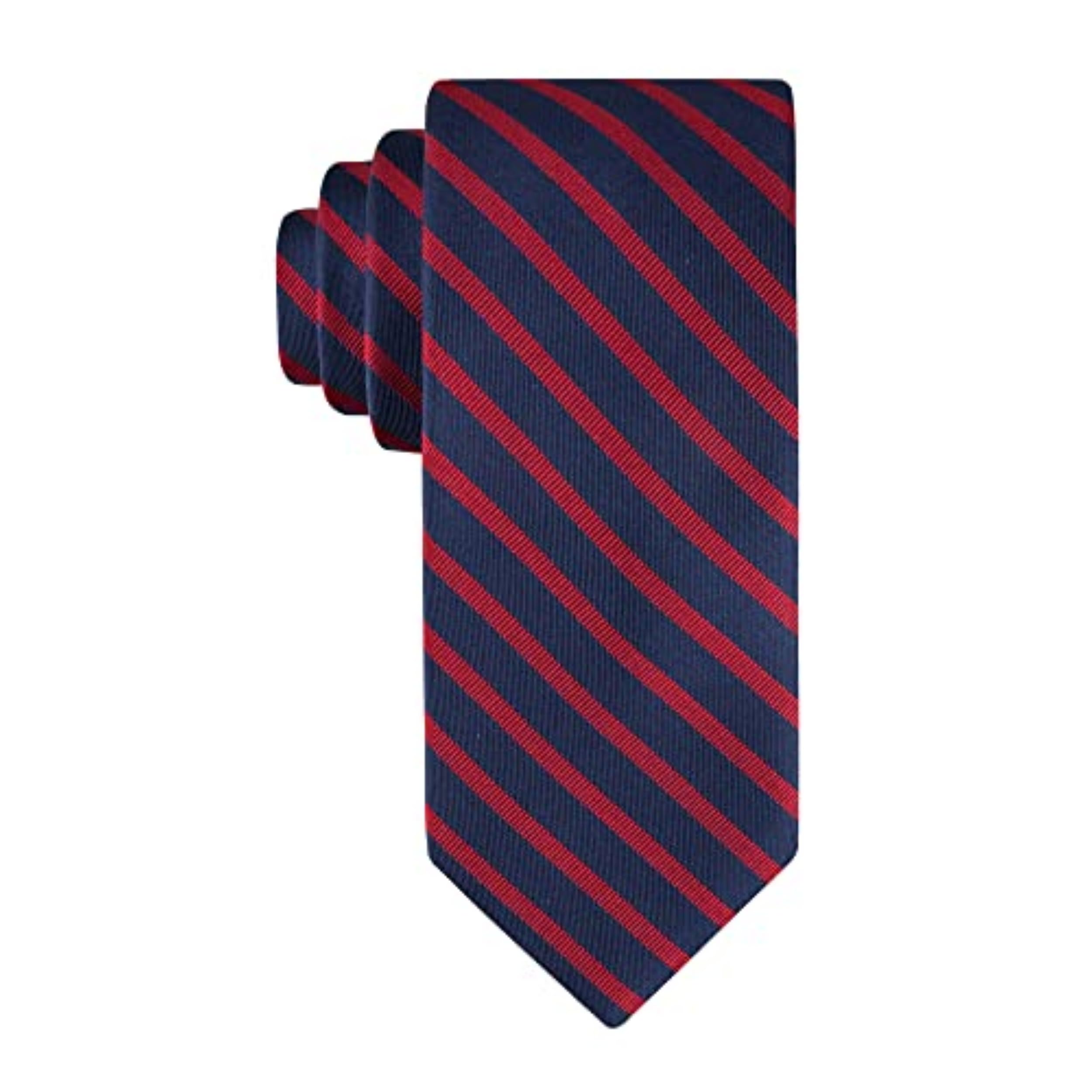 Corbata Tommy Hilfiger Oxford Rib Stripe Para Hombre, Color Rojo - Venta Internacional.