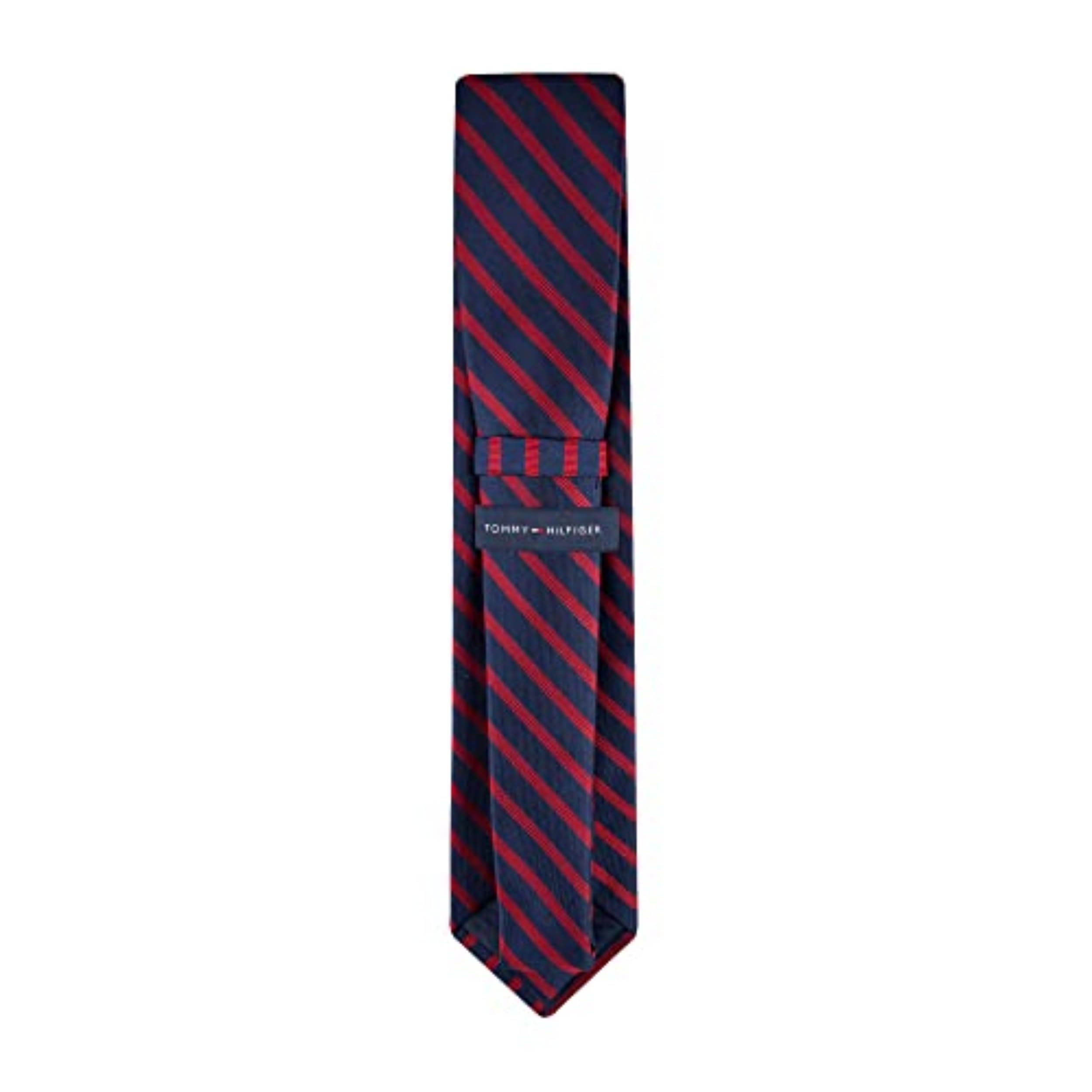 Foto 4 pulgar | Corbata Tommy Hilfiger Oxford Rib Stripe Para Hombre, Color Rojo - Venta Internacional.