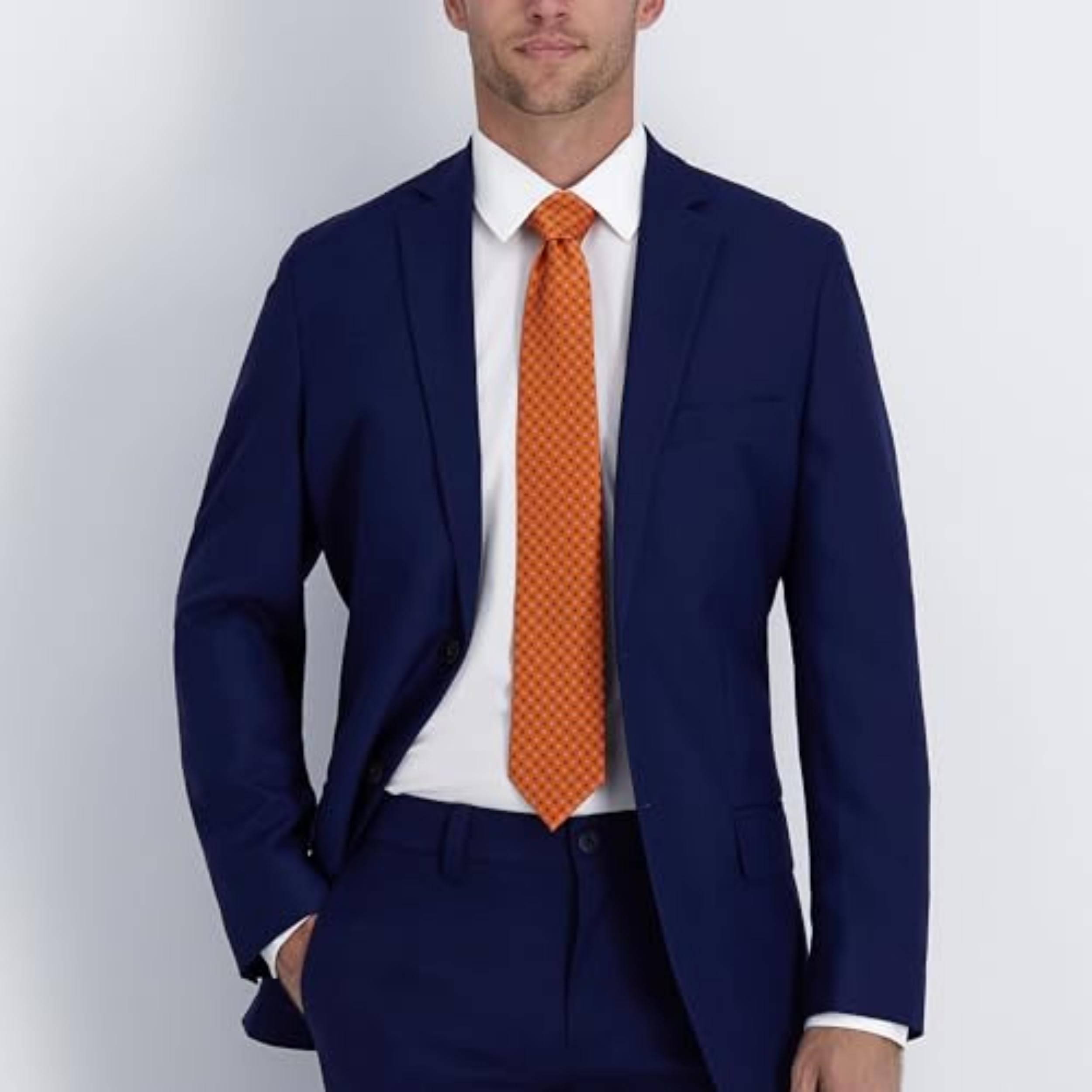 Foto 4 | Corbata Tommy Hilfiger Core Neat Ii Para Hombre, Color Naranja Y Seda - Venta Internacional.
