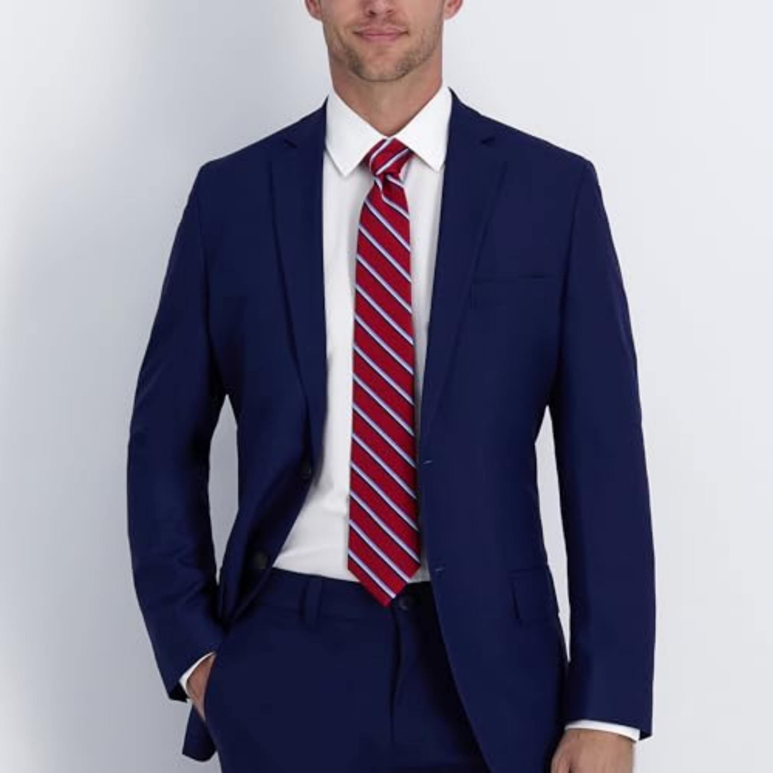 Foto 5 pulgar | Corbata Tommy Hilfiger A Rayas Rojas Para Hombre, 8 Cm De Ancho - Venta Internacional.
