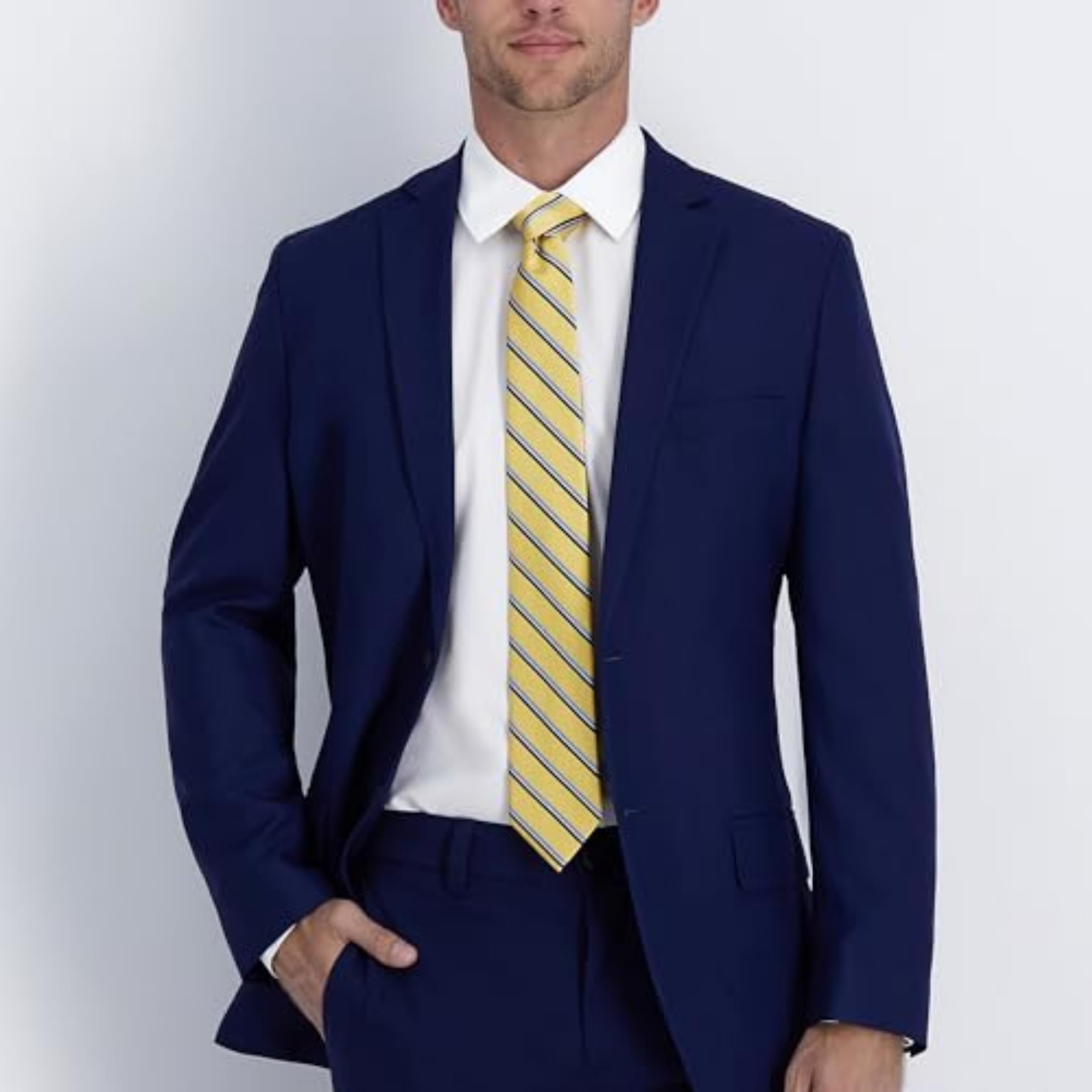 Foto 4 | Corbata Tommy Hilfiger A Rayas Amarillas Para Hombre, 8 Cm De Ancho - Venta Internacional.