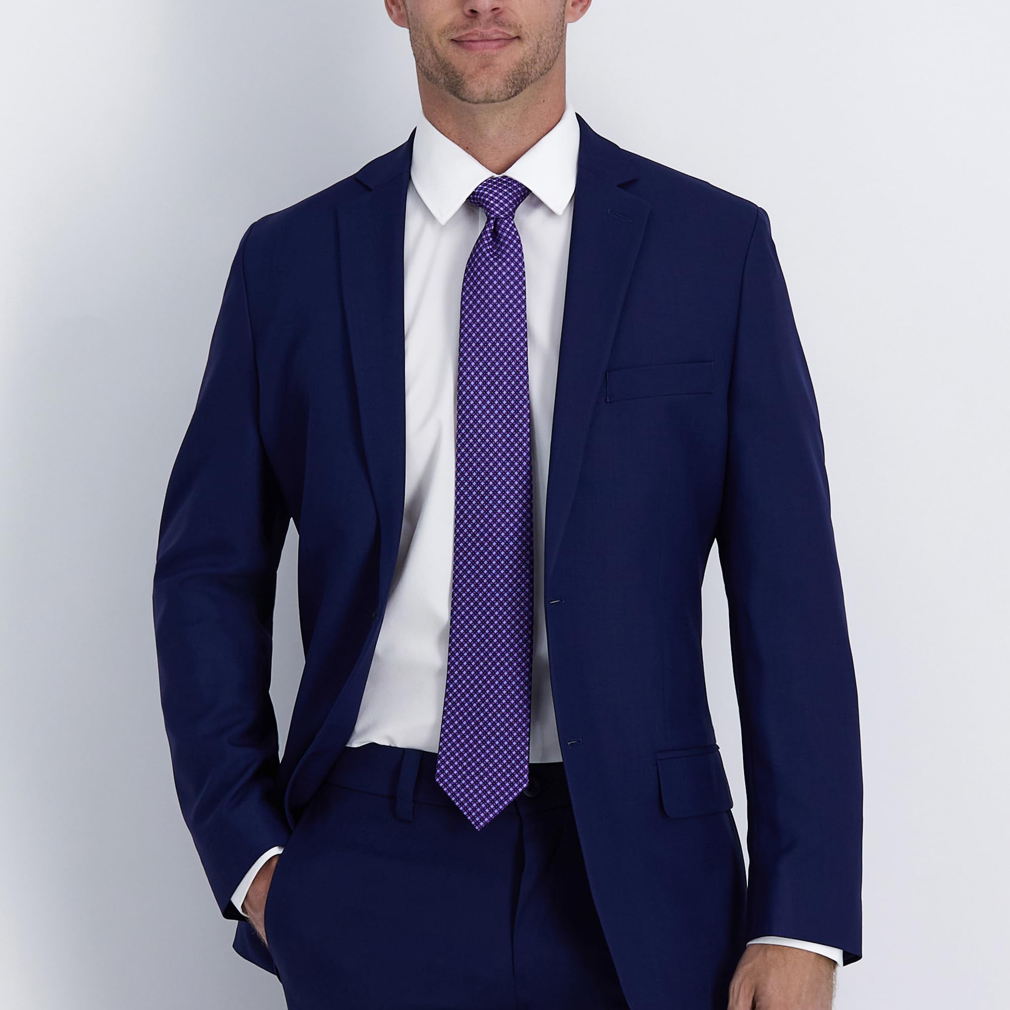 Foto 5 pulgar | Corbata Tommy Hilfiger Core Micropúrpura Tejida En Seda - Venta Internacional.
