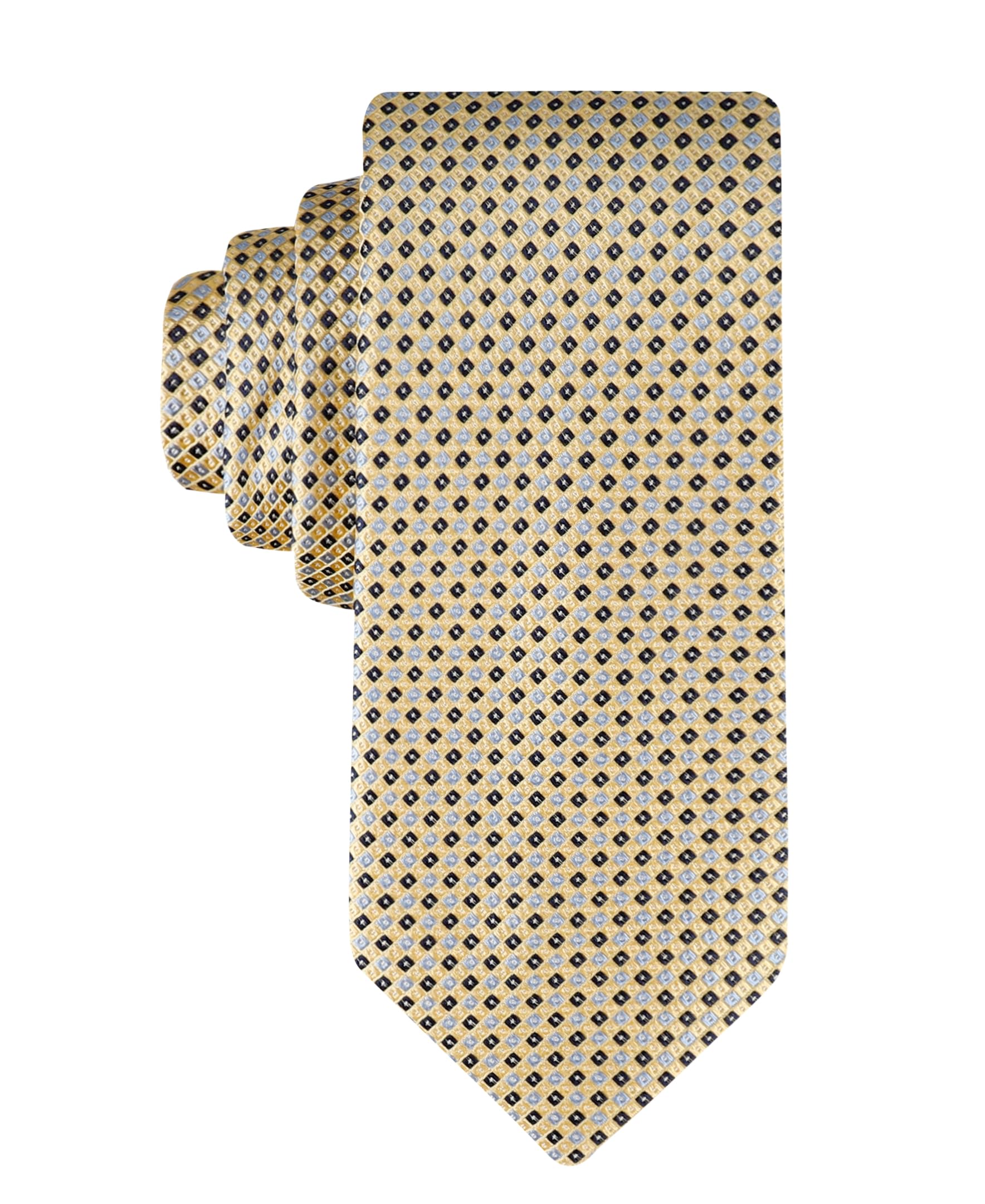 Corbata Tommy Hilfiger Core Micro Dot de Seda/Poliéster Amarilla - Venta Internacional