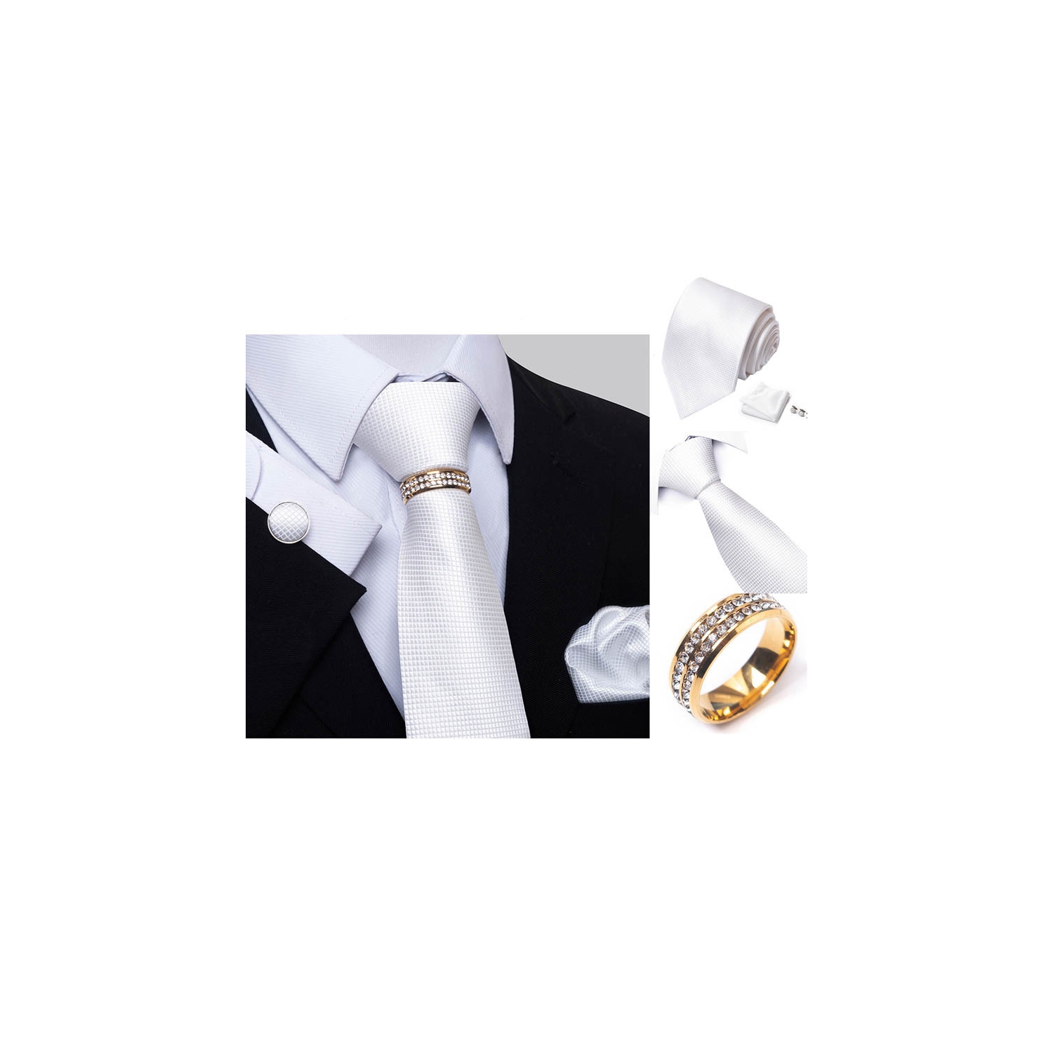 Foto 2 pulgar | Set De Regalo Para Hombre Con Corbata, Pañuelo Y Gemelos - Venta Internacional.