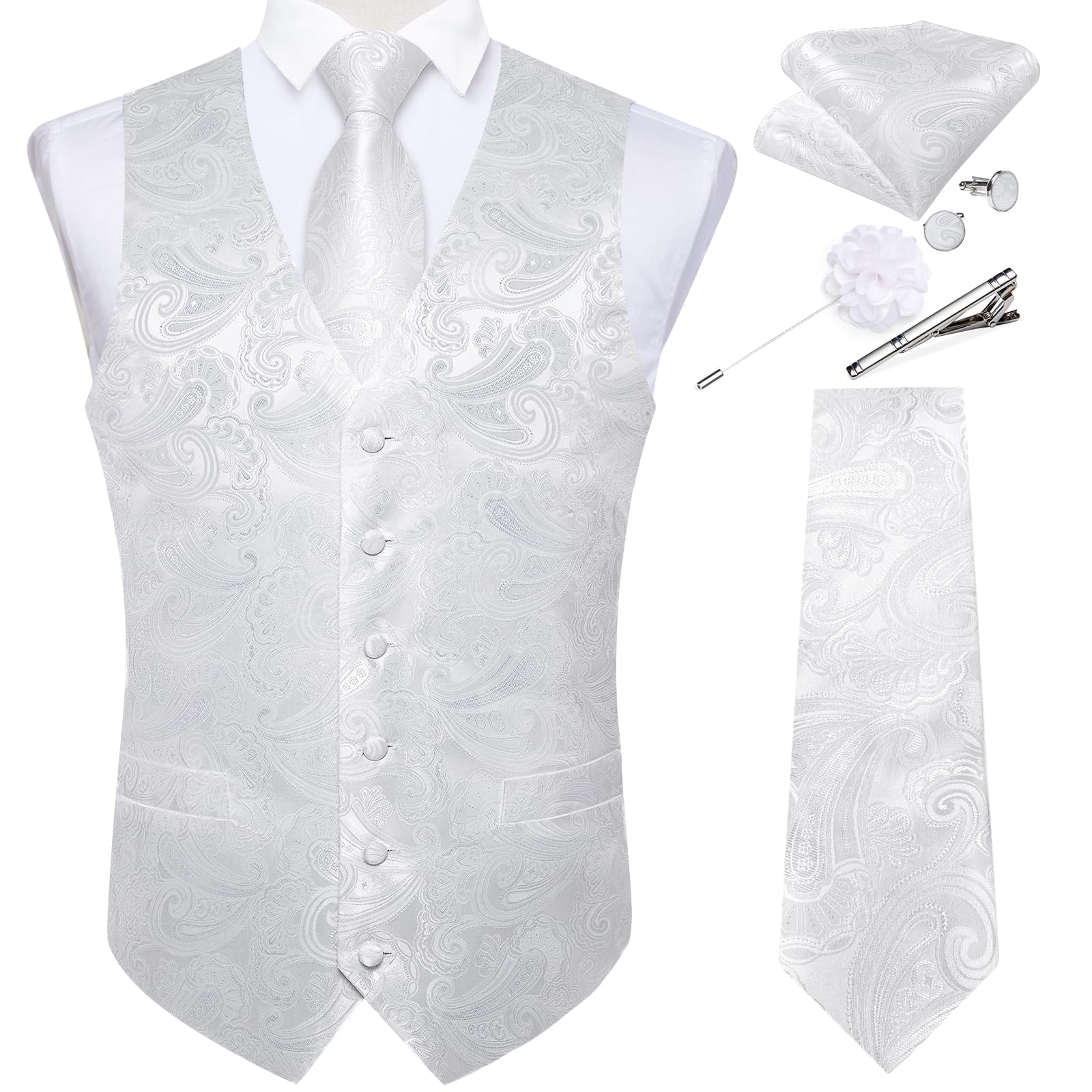 Foto 2 pulgar | Conjunto De Chaleco Y Corbata Dibangu, Chaleco Formal De Cachemir Para Hombre - Venta Internacional.