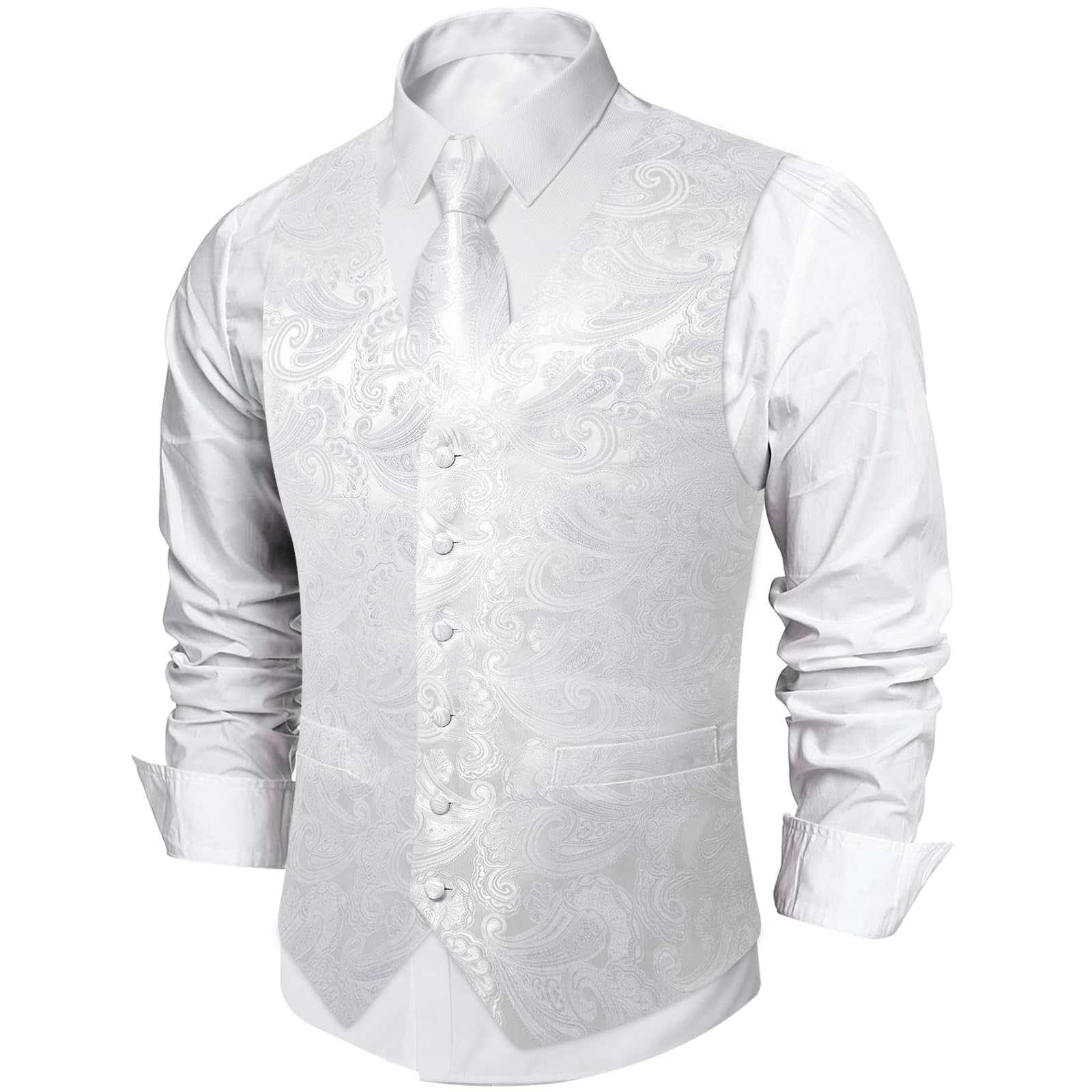 Foto 4 | Conjunto De Chaleco Y Corbata Dibangu, Chaleco Formal De Cachemir Para Hombre - Venta Internacional.