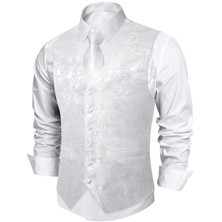 Foto 4 | Conjunto De Chaleco Y Corbata Dibangu, Chaleco Formal De Cachemir Para Hombre - Venta Internacional.