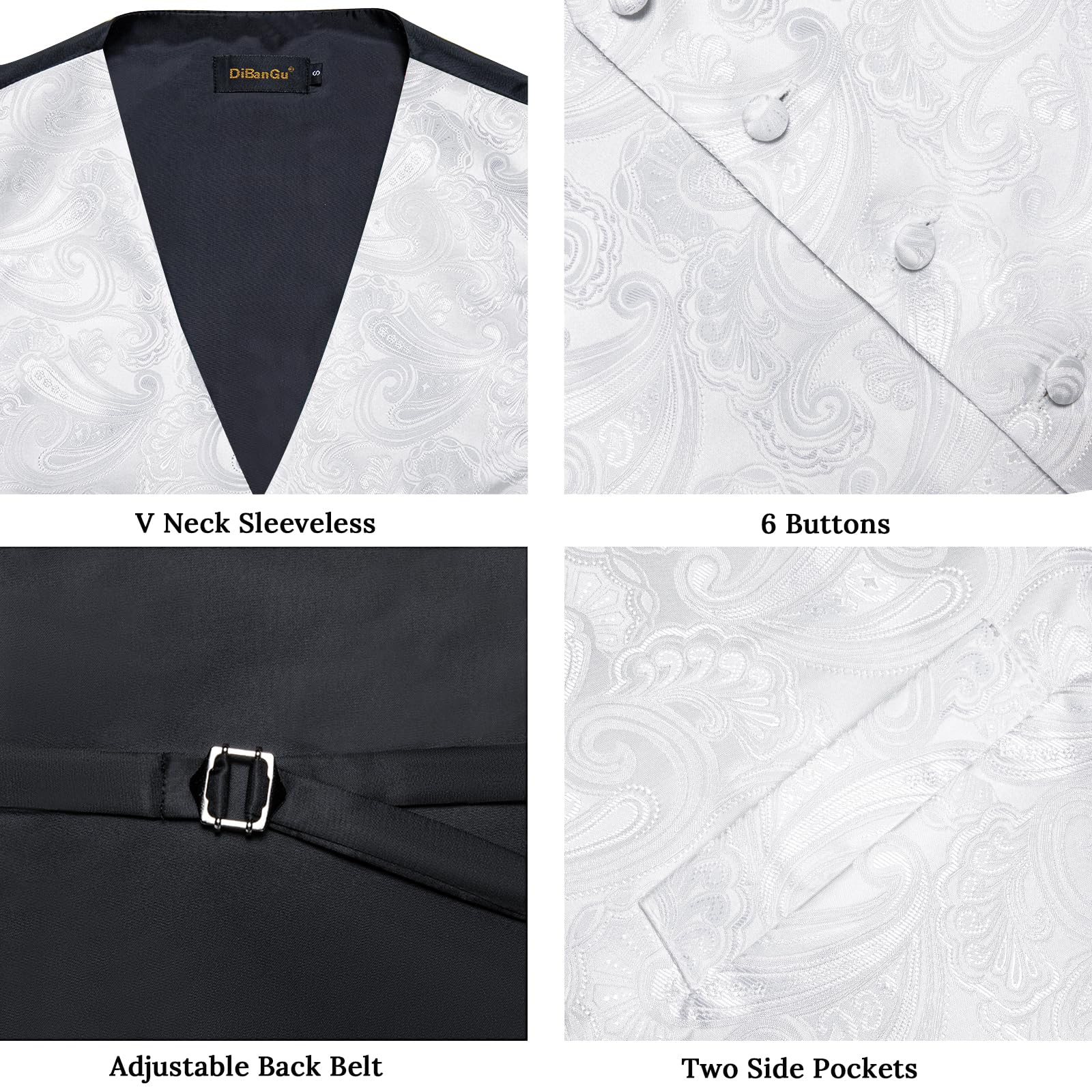 Foto 5 | Conjunto De Chaleco Y Corbata Dibangu, Chaleco Formal De Cachemir Para Hombre - Venta Internacional.