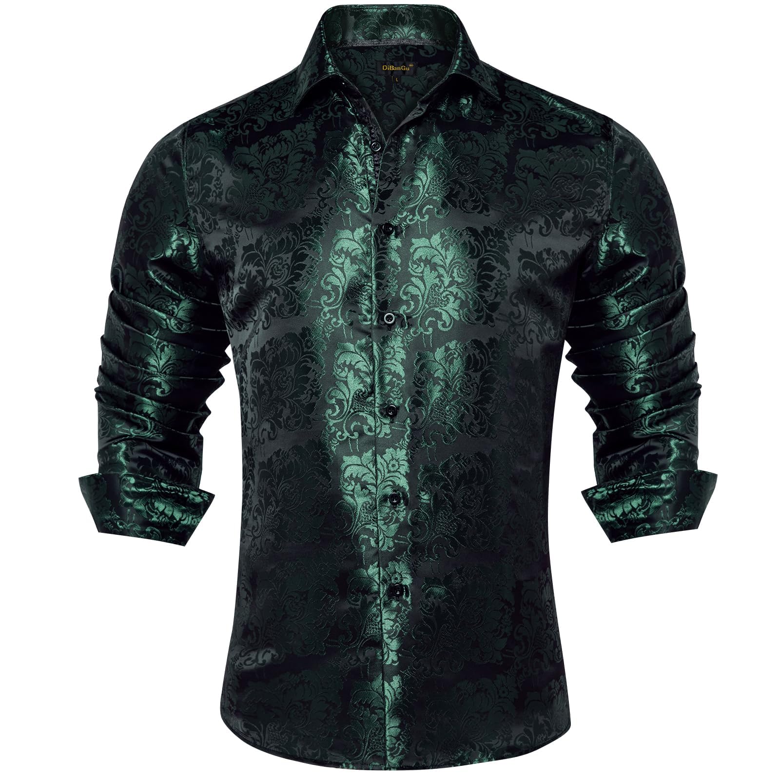 Foto 1 | Camisa Dibangu Para Hombre, Seda, Cachemir, Manga Larga, Color Verde Cazador - Venta Internacional.