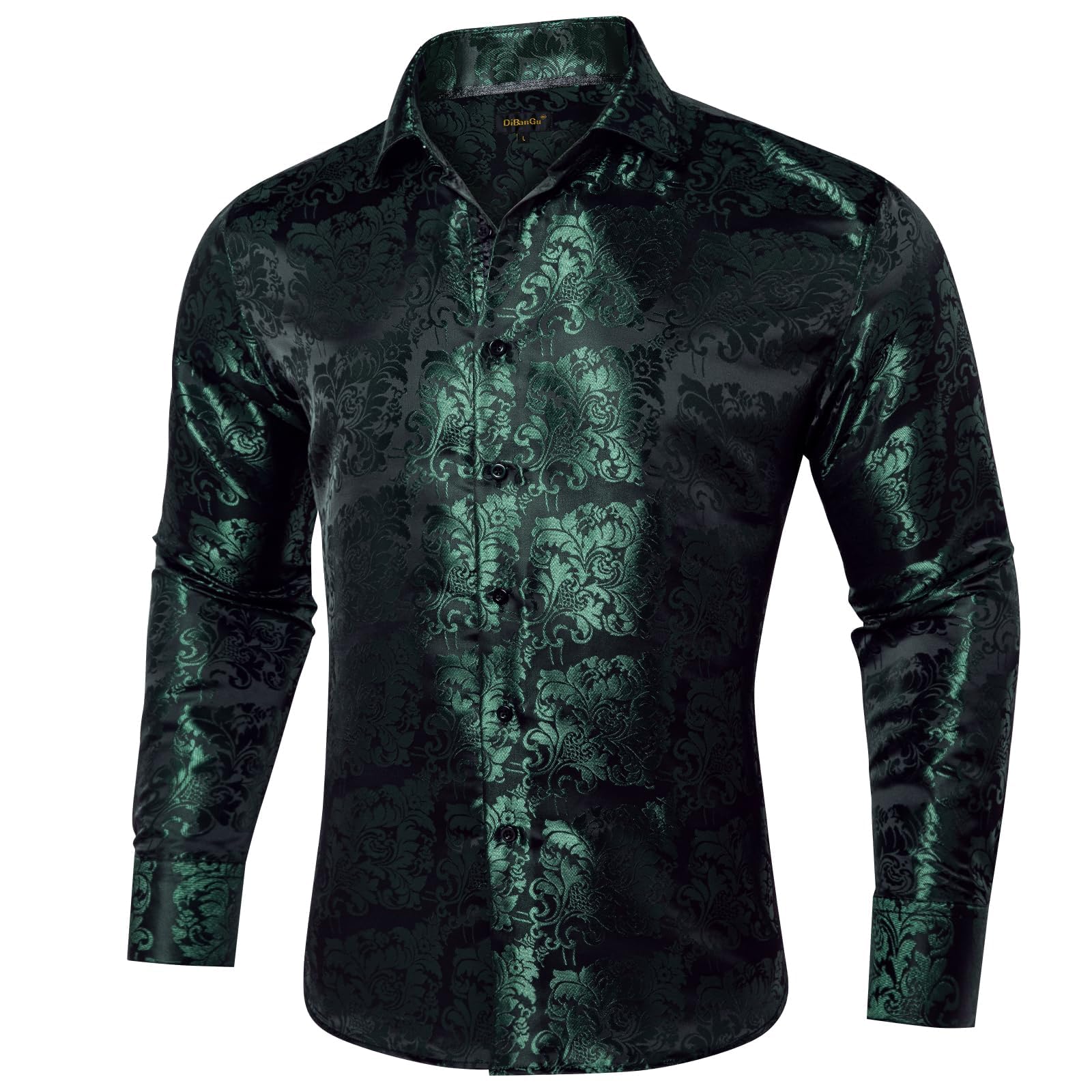 Foto 3 pulgar | Camisa Dibangu Para Hombre, Seda, Cachemir, Manga Larga, Color Verde Cazador - Venta Internacional.