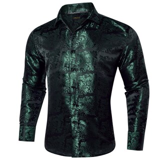 Foto 2 | Camisa Dibangu Para Hombre, Seda, Cachemir, Manga Larga, Color Verde Cazador - Venta Internacional.