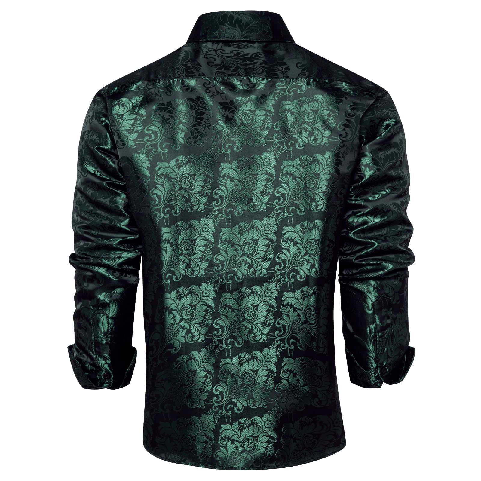 Foto 5 pulgar | Camisa Dibangu Para Hombre, Seda, Cachemir, Manga Larga, Color Verde Cazador - Venta Internacional.