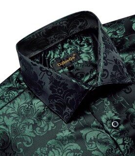 Foto 6 | Camisa Dibangu Para Hombre, Seda, Cachemir, Manga Larga, Color Verde Cazador - Venta Internacional.
