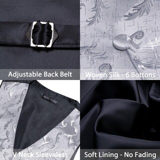 Foto 5 | Conjunto De Chaleco Barry.wang Para Hombre, Cachemir Y Seda Con Flores, Jacquard - Venta Internacional.