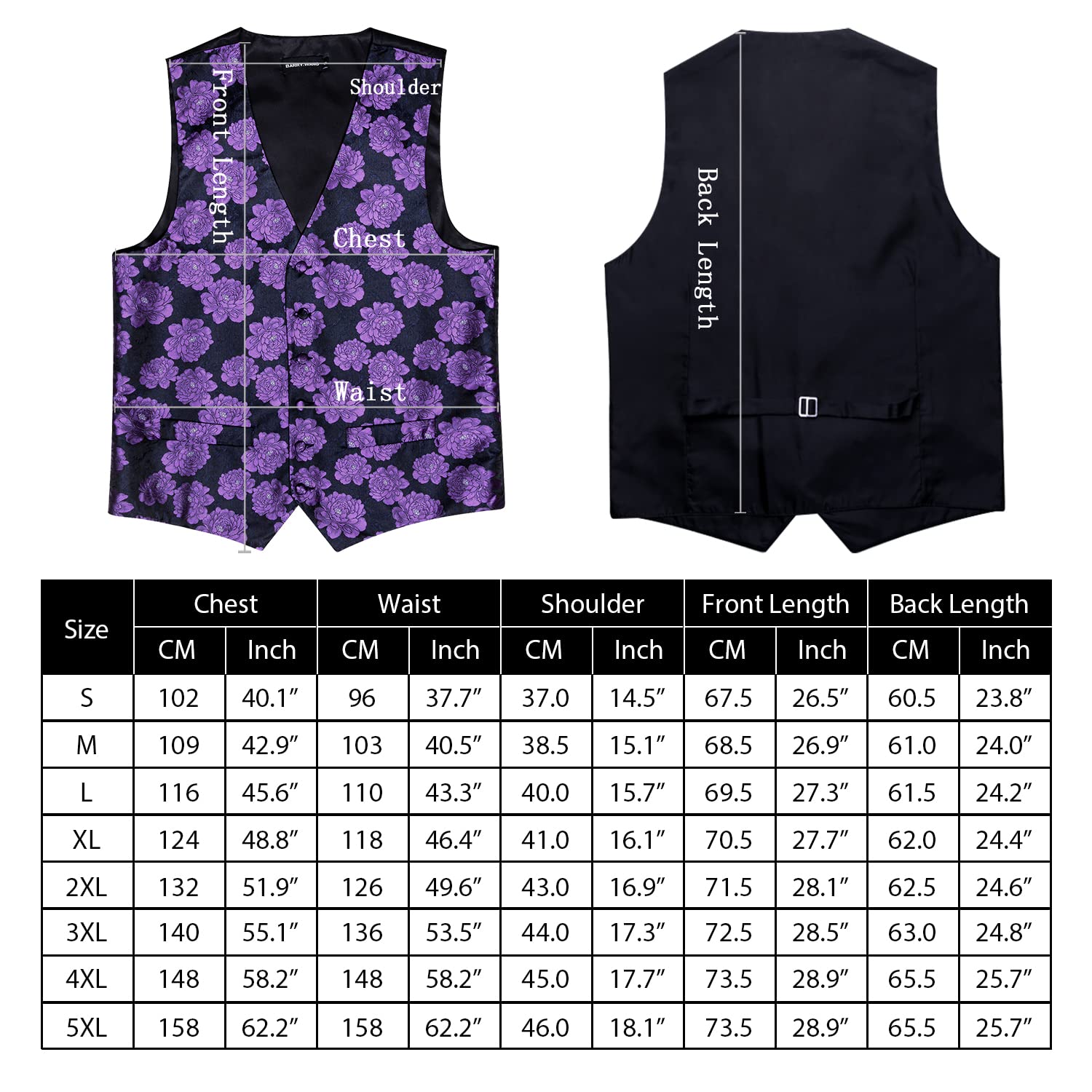 Foto 7 pulgar | Conjunto De Chaleco Barry.wang Para Hombre, Cachemir Y Seda Con Flores, Jacquard - Venta Internacional.