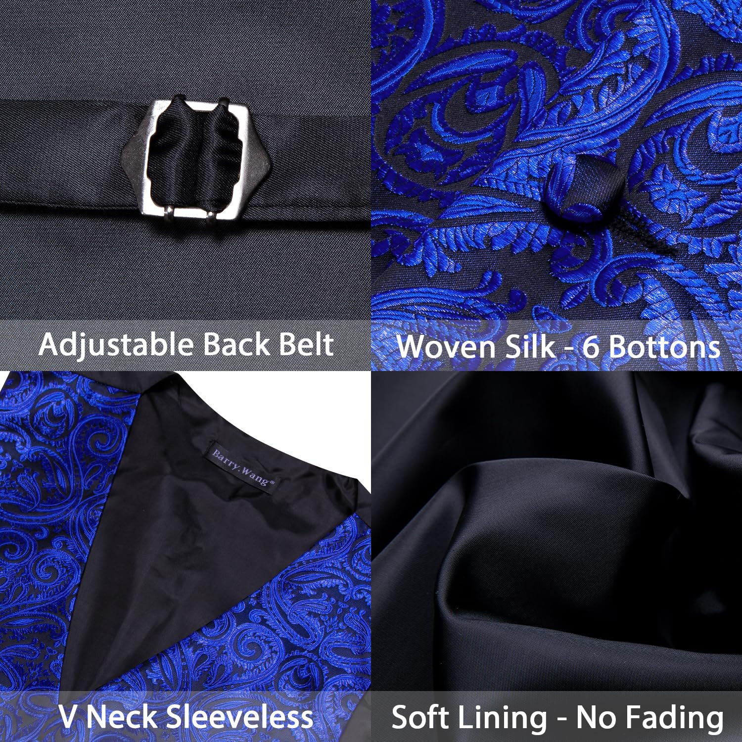 Foto 6 pulgar | Conjunto De Chaleco Barry.wang Para Hombre, Cachemir Y Seda Con Flores, Jacquard - Venta Internacional.