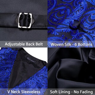 Foto 5 | Conjunto De Chaleco Barry.wang Para Hombre, Cachemir Y Seda Con Flores, Jacquard - Venta Internacional.