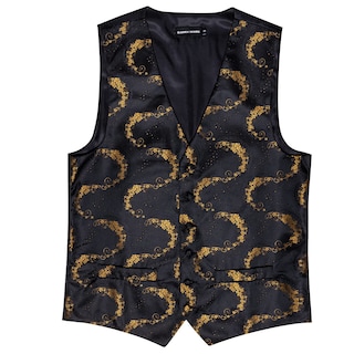 Foto 6 | Chaleco Barry.wang Para Hombre, Jacquard De Seda Con Flores Doradas, 5 Piezas - Venta Internacional.