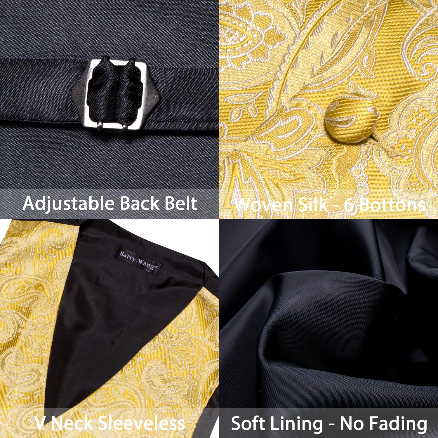 Foto 5 | Conjunto De Chaleco Barry.wang Para Hombre, Cachemir Y Seda Con Flores, Jacquard - Venta Internacional.